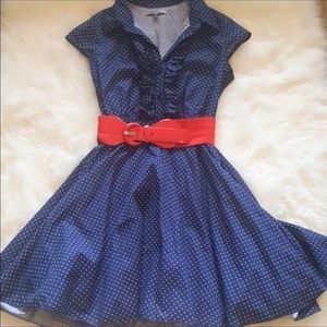 Bailey Blue Navy Blue w/ Polka Dots Dress